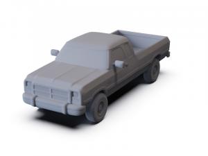 Dodge Ram ClubCab 1991 PRE-SUPPORTED 3Dモデル