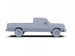 Dodge Ram ClubCab 1991 PRE-SUPPORTED Modello 3D