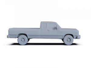 Dodge Ram ClubCab 1991 PRE-SUPPORTED 3D Model