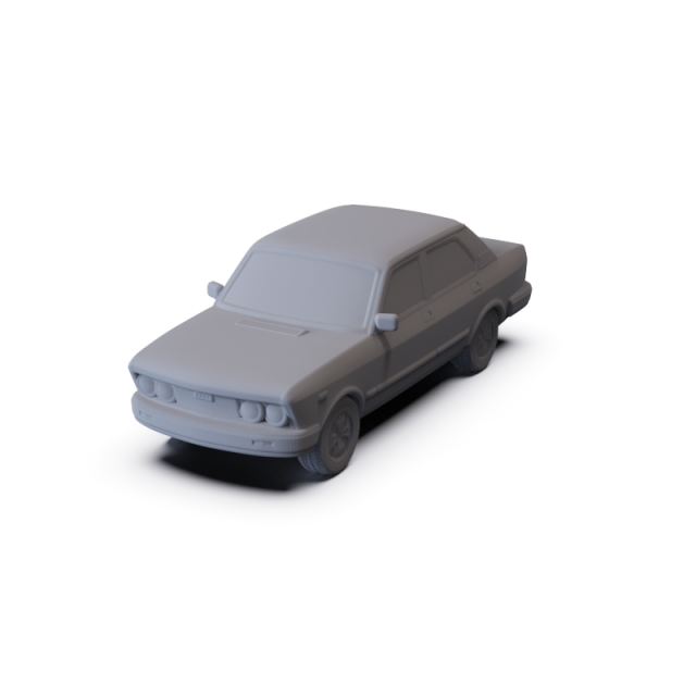 Fiat 132 1977 PRE-SUPPORTED 3D Model .c4d .max .obj .3ds .fbx .stl .blend 
