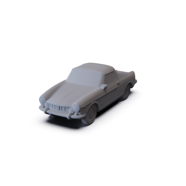 Fiat 1600 S Cabriolet 1963 PRE-SUPPORTED 3D Model .c4d .max .obj .3ds .fbx .stl .blend 
