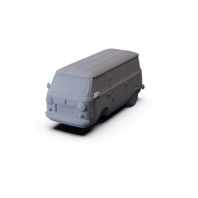 Fiat 600 T 1967 PRE-SUPPORTED 3D Model .c4d .max .obj .3ds .fbx .stl .blend 