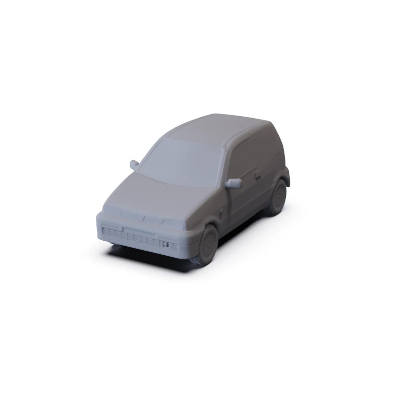 Fiat Cinquecento 1991 PRE-SUPPORTED 3D Model .c4d .max .obj .3ds .fbx .stl .blend 