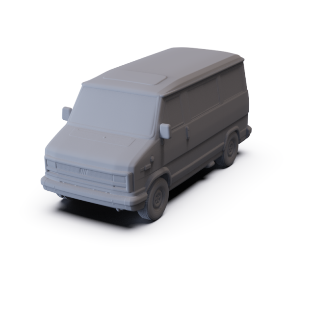 Fiat Ducato PassengerVan 1981 PRE-SUPPORTED 3Dモデル .c4d .max .obj .3ds .fbx .stl .blend 