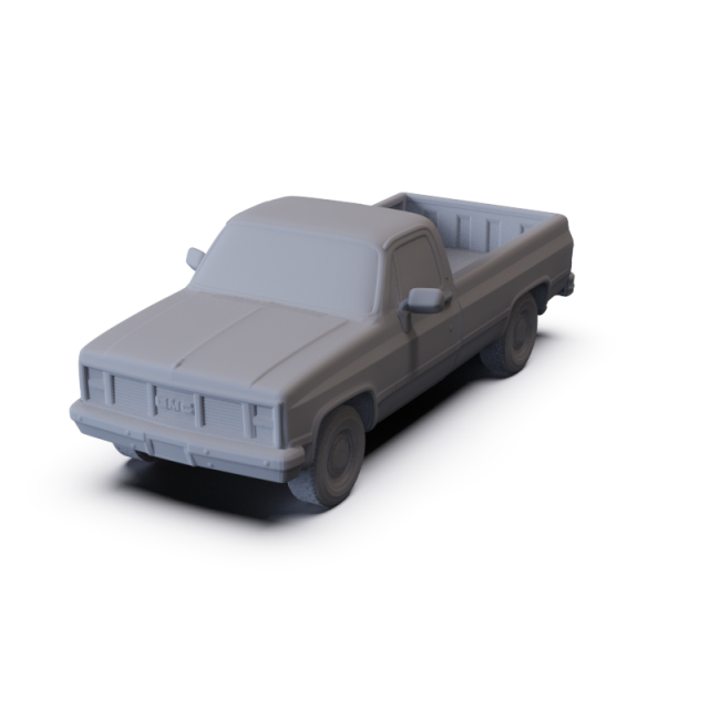 GMC Sierra 1985 PRE-SUPPORTED 3D Model .c4d .max .obj .3ds .fbx .stl .blend