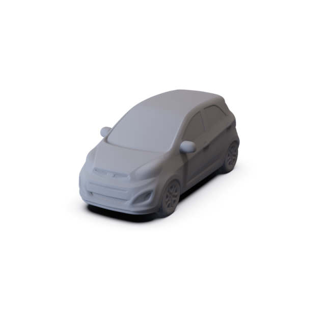 Kia Picanto 2012 PRE-SUPPORTED Model 3D .c4d .max .obj .3ds .fbx .stl .blend 
