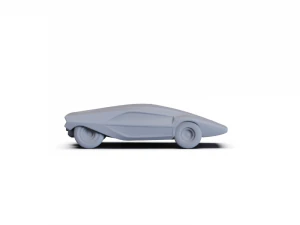 Lancia Stratos Zero 1970 PRE-SUPPORTED 3D Model