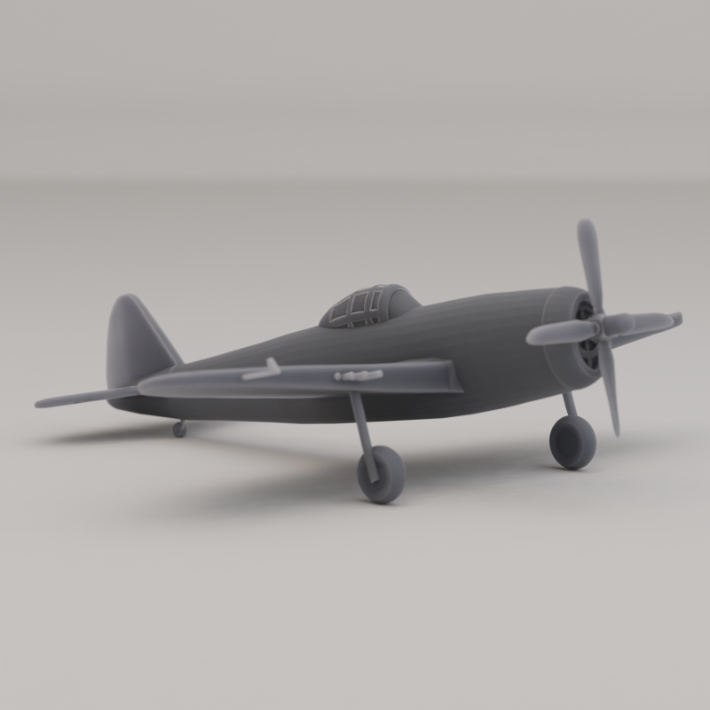 P-47 Thunderbolt jachtbommenwerper Verenigde Staten WO II 1941 3D printmodel .c4d .max .obj .3ds .fbx .stl .blend 