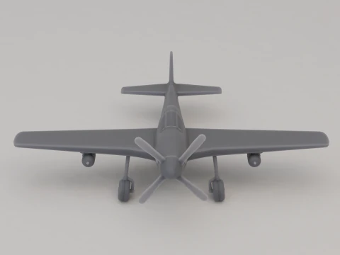 P-51 Mustang Fighter-bomber United States WWII 1941 3D Print Model