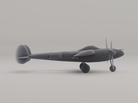 P-38 ライトニング 戦闘爆撃機 米国 第二次世界大戦 1942 3Dプリントモデル