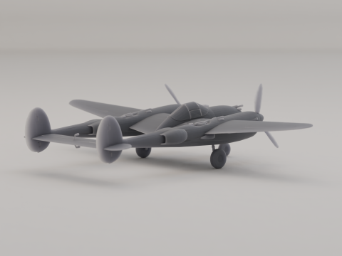 P-38 ライトニング 戦闘爆撃機 米国 第二次世界大戦 1942 3Dプリントモデル