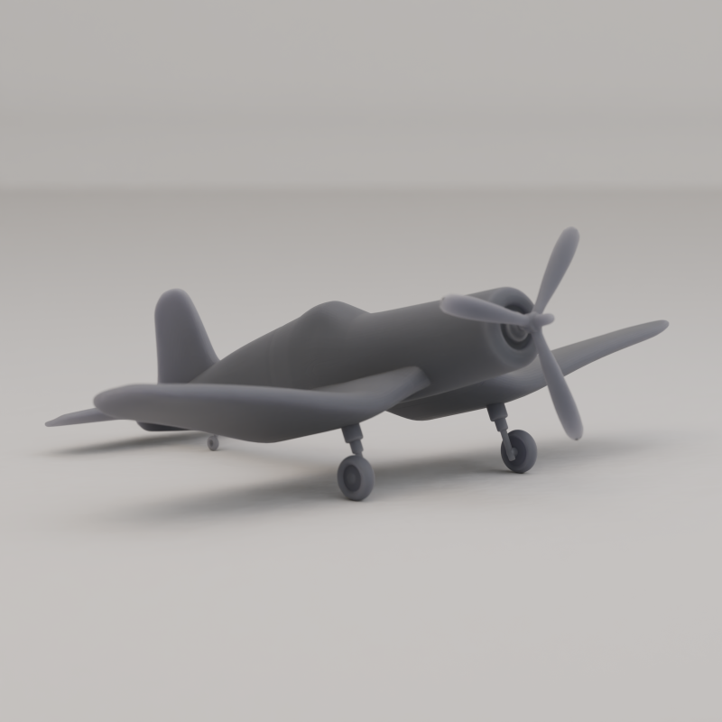 F4U 해적 전투기 미국 제2차 세계대전 1943 3D 프린트 모델 .c4d .max .obj .3ds .fbx .stl .blend 