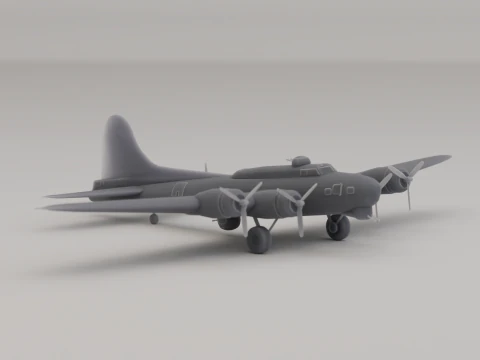 B-17 Flying Fortress Bomber Vereinigte Staaten 2. Weltkrieg 1941 3D Druckmodell