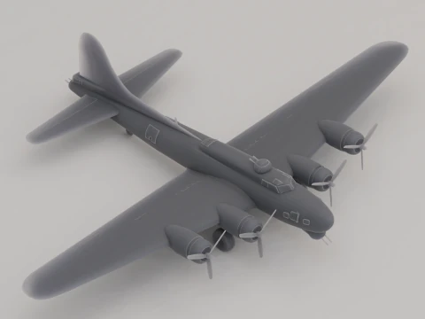 Bombardeiro B-17 Flying Fortress Estados Unidos Segunda Guerra Mundial 1941 Modelo de Impressão 3D