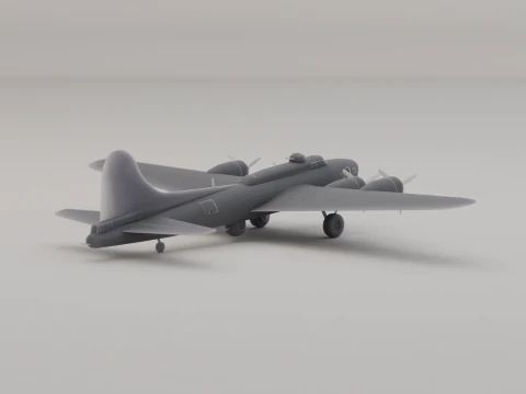 Bombardeiro B-17 Flying Fortress Estados Unidos Segunda Guerra Mundial 1941 Modelo de Impressão 3D