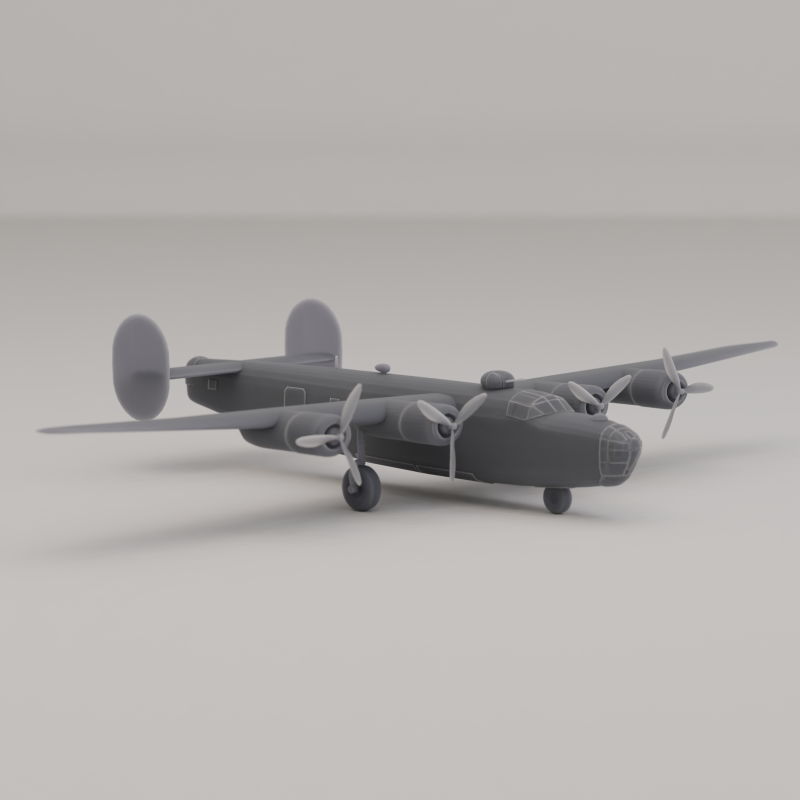 B-24 Liberator Bommenwerper Verenigde Staten WO II 1941 3D printmodel .c4d .max .obj .3ds .fbx .stl .blend 