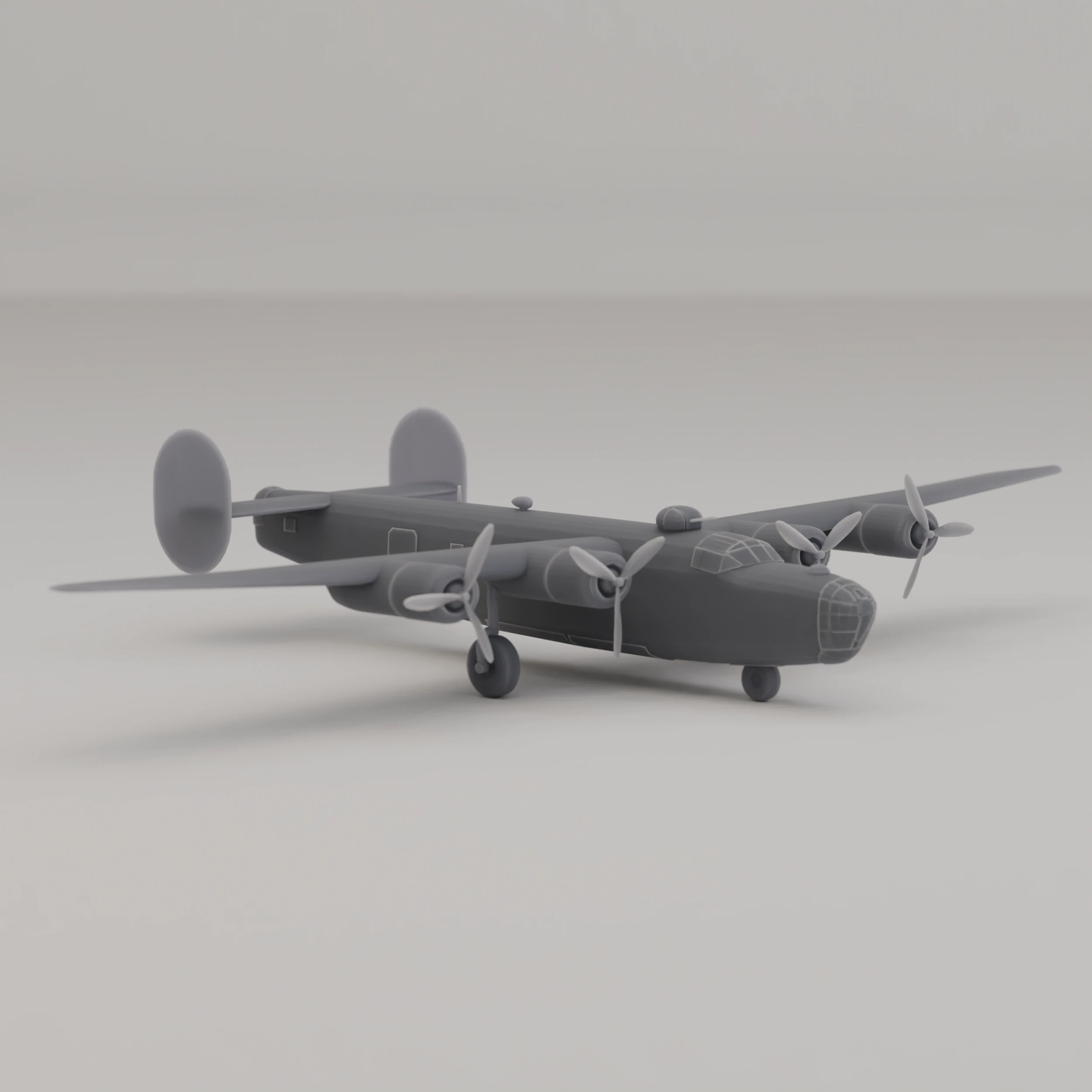B-24 Liberator Bomber United States WWII 1941 3D Print Model .c4d .max .obj .3ds .fbx .stl .blend 