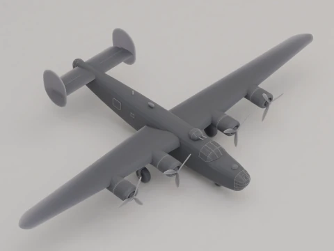 B-24 Liberator Bomber United States WWII 1941 3D Print Model