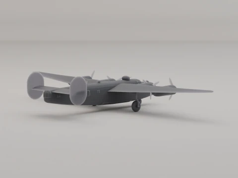 B-24 Liberator Bomber United States WWII 1941 3D Print Model