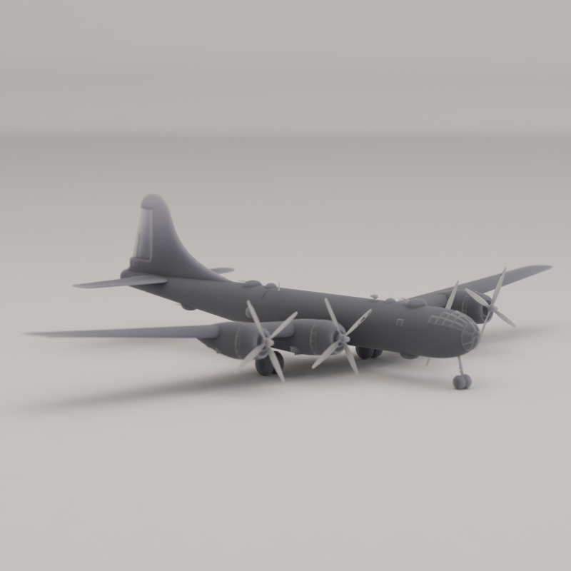 Boeing B-29 Superfortress Bomber United States WWII 1943 3D Print Model .c4d .max .obj .3ds .fbx .stl .blend 