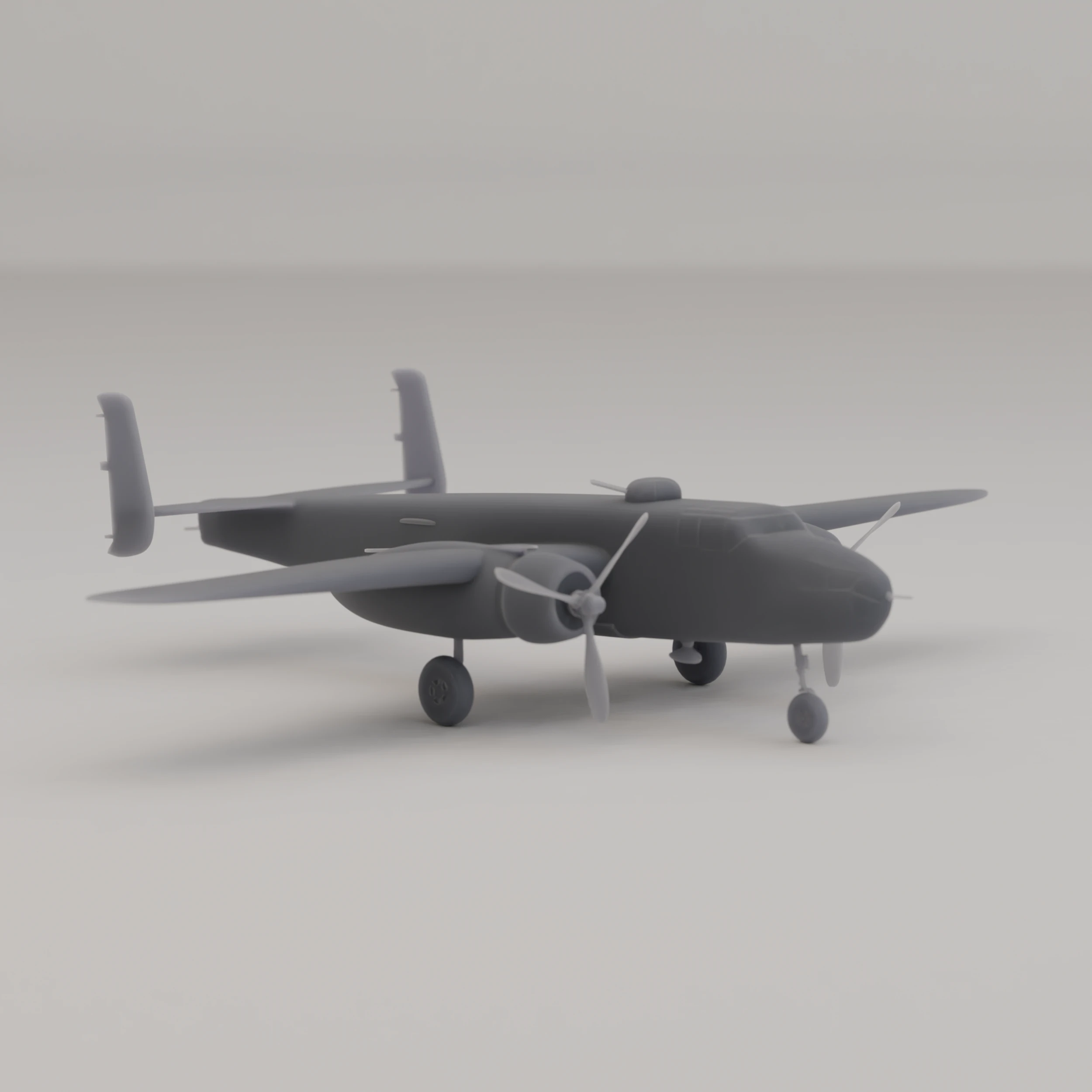 B-25 Mitchell Bomber Bomber United States WWII 1941 3D Print Model .c4d .max .obj .3ds .fbx .stl .blend 