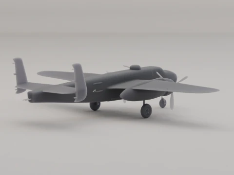B-25 Mitchell Bomber Bomber United States WWII 1941 3D Print Model