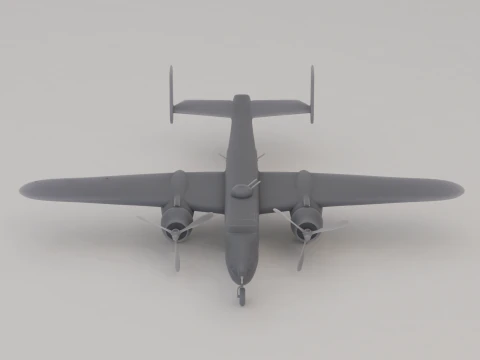 B-25 Mitchell Bomber Bomber United States WWII 1941 3D Print Model