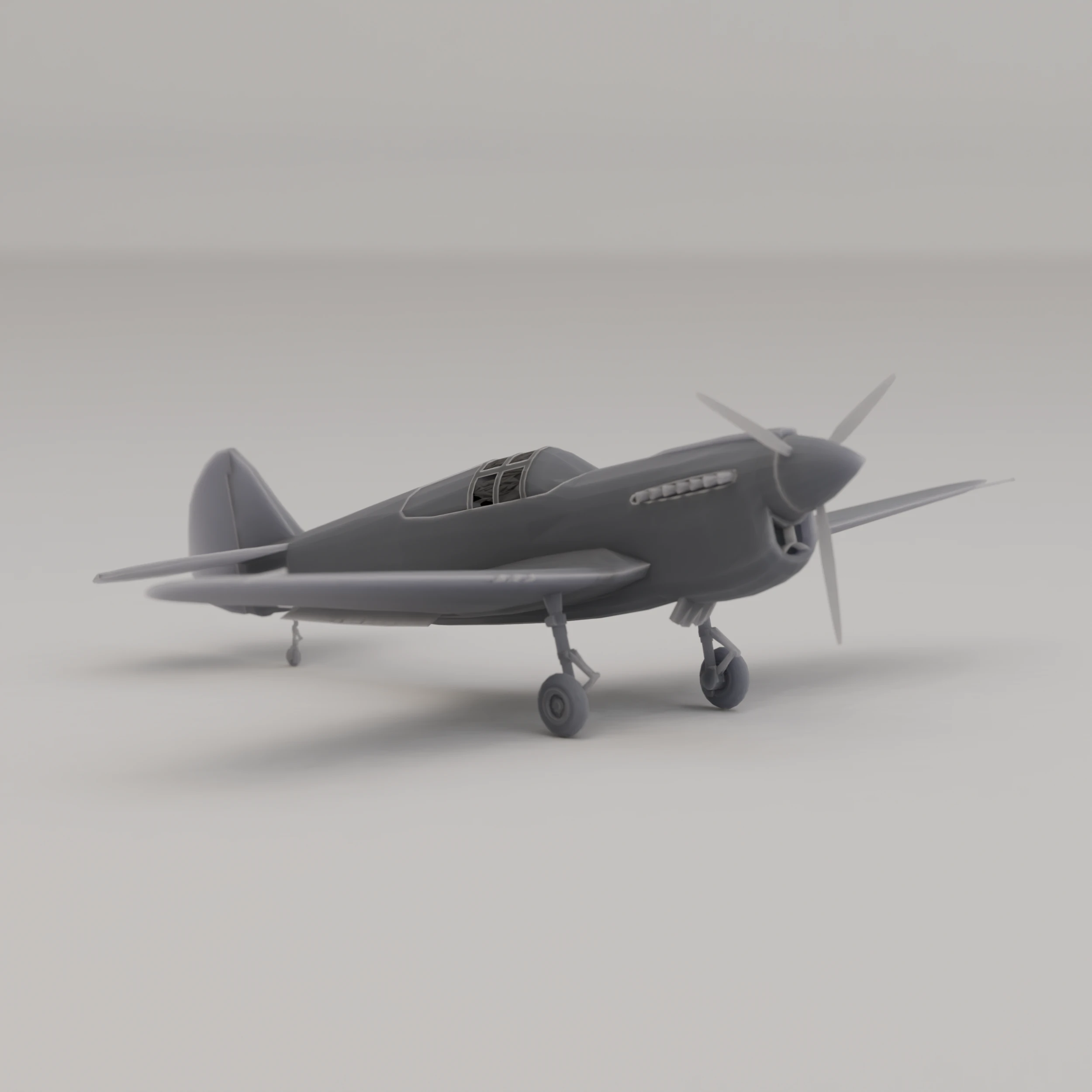 P-40 Warhawk Avcı Bombacısı Amerika Birleşik Devletleri İkinci D&uuml;nya Savaşı 1938 3D Baskı Modeli .c4d .max .obj .3ds .fbx .stl .blend 