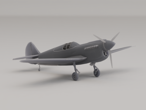 Винищувач-бомбардувальник P-40 Warhawk США Другої світової війни 1938 року 3D Принт Модель