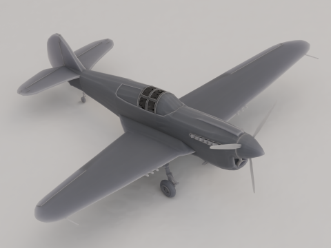 P-40 战鹰战斗轰炸机 美国 二战 1938 年 3D 打印模型