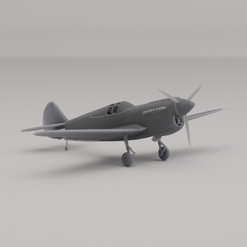 P-40 Warhawk Avcı Bombacısı Amerika Birleşik Devletleri İkinci Dünya Savaşı 1938 3D Baskı Modeli .c4d .max .obj .3ds .fbx .stl .blend 