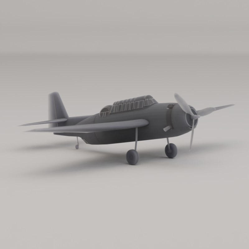 TBF-어벤저 어뢰 폭격기 미국 제2차 세계대전 1943 3D 프린트 모델 .c4d .max .obj .3ds .fbx .stl .blend 