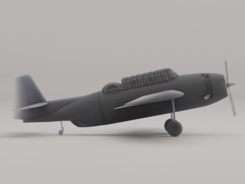 TBF-어벤저 어뢰 폭격기 미국 제2차 세계대전 1943 3D 프린트 모델