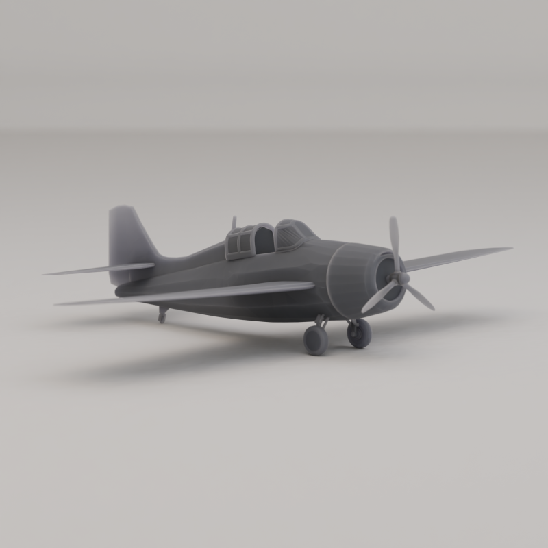 Grumman F4F Wildcat Fighter Verenigde Staten WO II 1940 3D printmodel .c4d .max .obj .3ds .fbx .stl .blend 