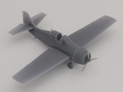 Grumman F4F Wildcat Fighter Amerika Birleşik Devletleri İkinci D&uuml;nya Savaşı 1940 3D Baskı Modeli
