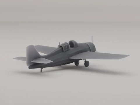 Grumman F4F Wildcat Fighter Amerika Birleşik Devletleri İkinci D&uuml;nya Savaşı 1940 3D Baskı Modeli