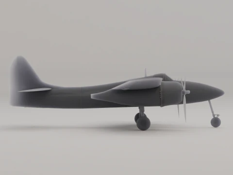 Grumman F7F Tigercat Night Fighter United States WWII 1945 3D Print Model