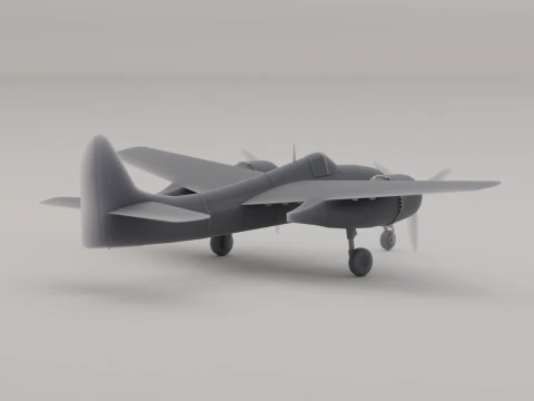 Grumman F7F Tigercat Night Fighter United States WWII 1945 3D Print Model