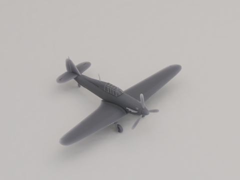 Hawker Hurricane MK I Interception Royaume-Uni Seconde Guerre mondiale 1935 Modèles 3D en vedette