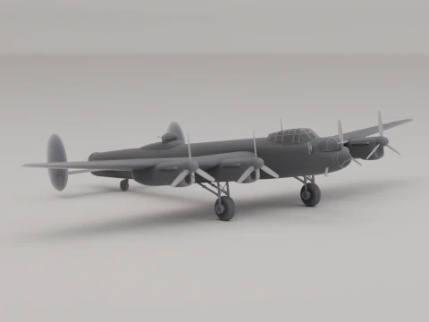 Avro Lancaster Bomber Vereinigtes K&ouml;nigreich 2. Weltkrieg 1942 3D Druckmodell
