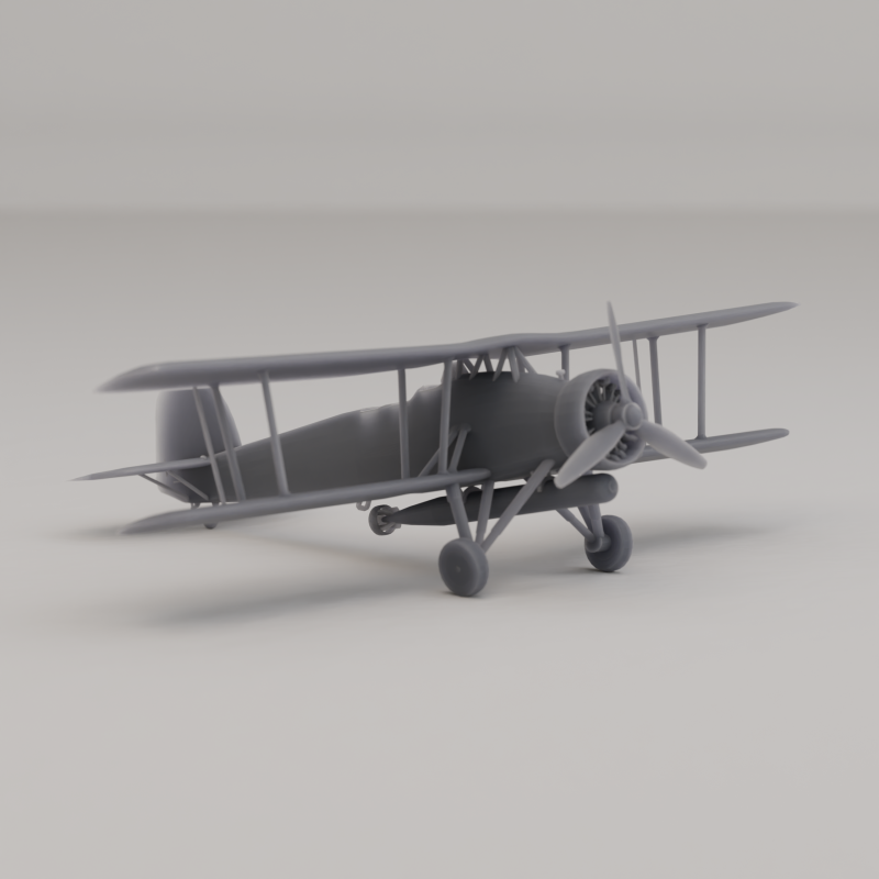 Fairey Swordfish Торпедоносець Велика Британія Другої світової війни 1938 року 3D Принт Модель .c4d .max .obj .3ds .fbx .stl .blend 