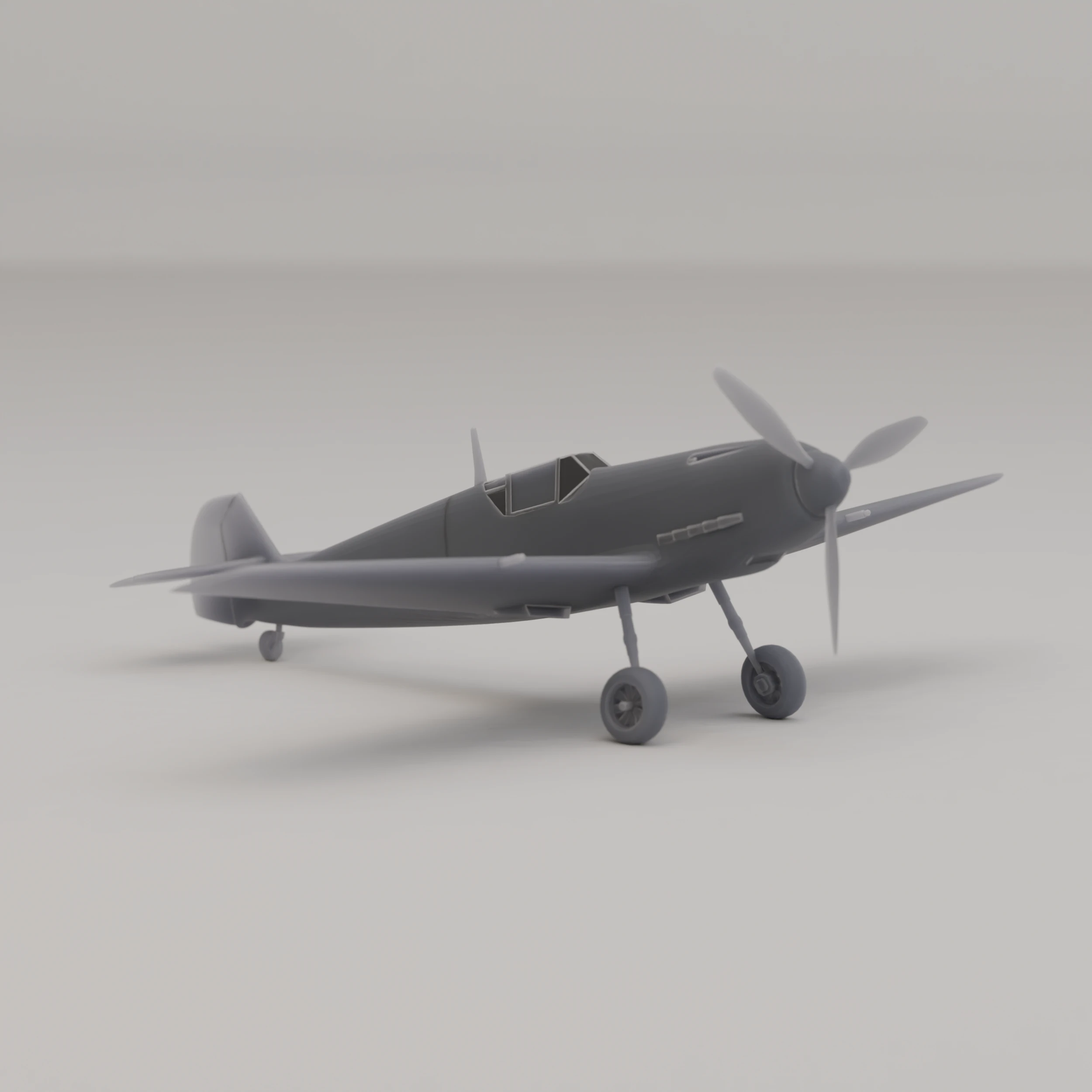 Messerschmitt Bf 109 Fighter Germany WWII 1935 3D Print Model .c4d .max .obj .3ds .fbx .stl .blend
