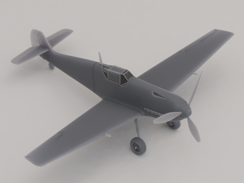 Messerschmitt Bf 109 Fighter Germany WWII 1935 3D Print Model