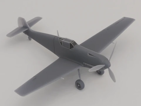 Messerschmitt Bf 109 Fighter Germany WWII 1935 3D Print Model