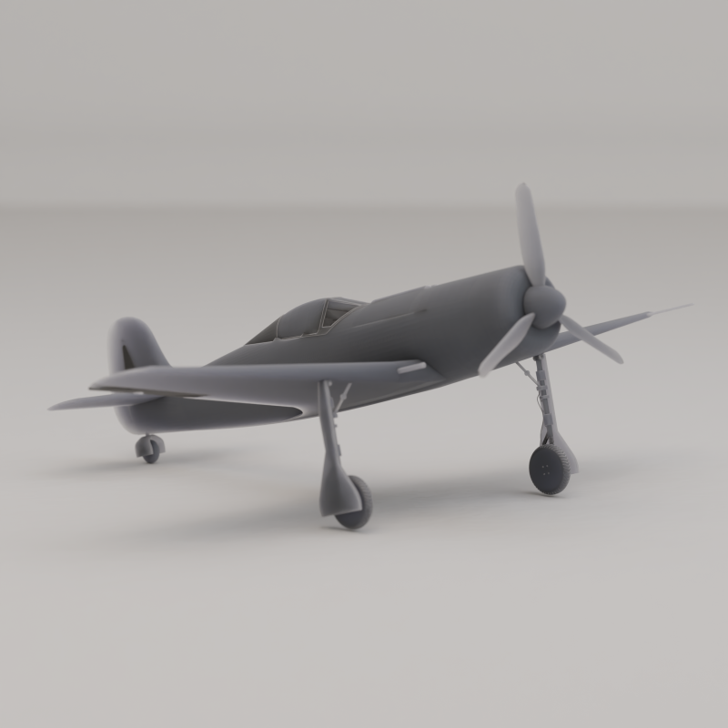 Focke-Wulf Fw 190 Cacciabombardiere Germania Seconda Guerra Mondiale 1940 Modello di stampa 3D .c4d .max .obj .3ds .fbx .stl .blend 