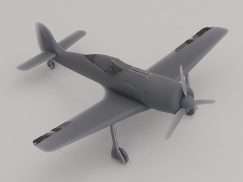 Focke-Wulf Fw 190 Cacciabombardiere Germania Seconda Guerra Mondiale 1940 Modello di stampa 3D