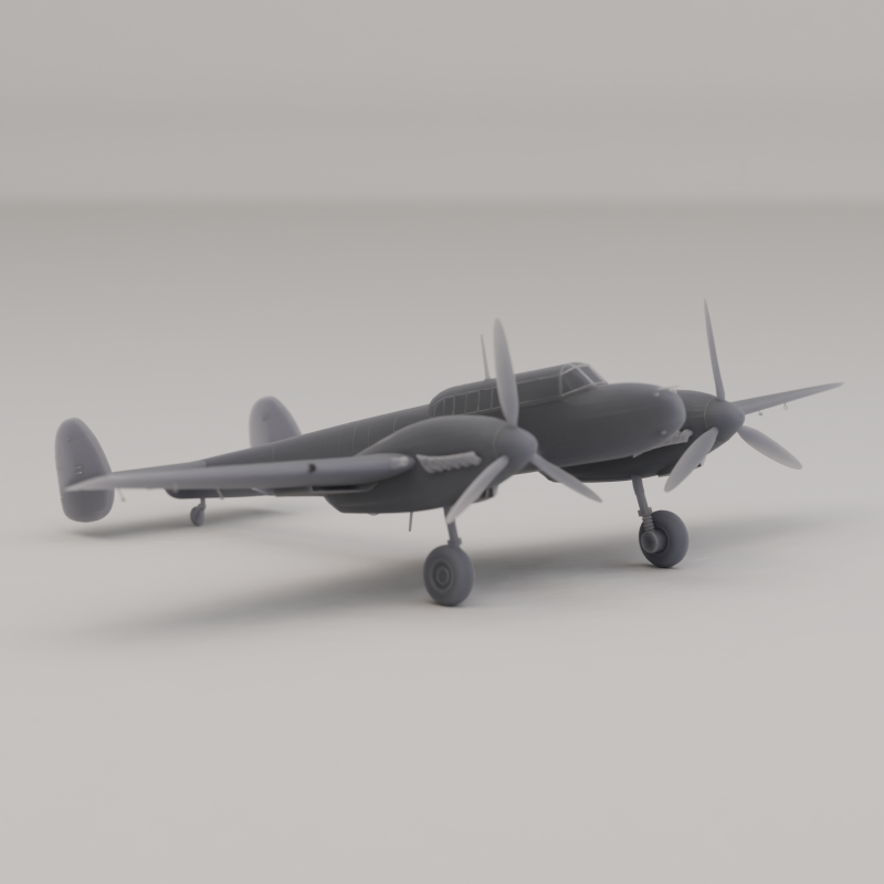 Messerschmitt Bf 110 jachtbommenwerper Duitsland WO II 1936 3D printmodel .c4d .max .obj .3ds .fbx .stl .blend 