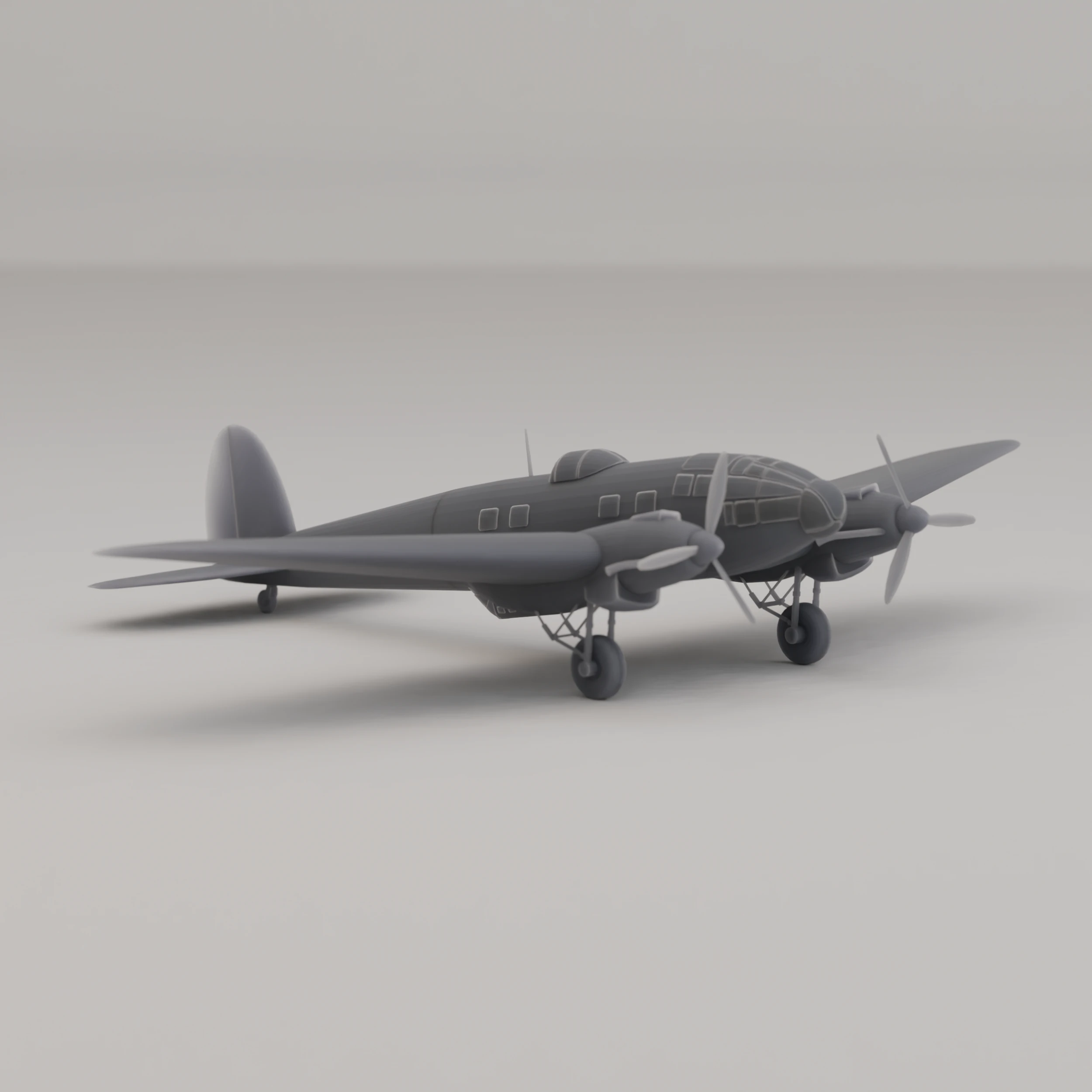 Heinkel-He-111 Medium Bomber Germany WWII 1936 3D Print Model .c4d .max .obj .3ds .fbx .stl .blend