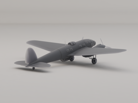 Bombardero mediano Heinkel-He-111 Alemania Segunda Guerra Mundial 1936 Modelo de impresión 3D