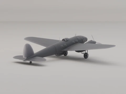 Heinkel-He-111 Medium Bomber Germany WWII 1936 3D Print Model